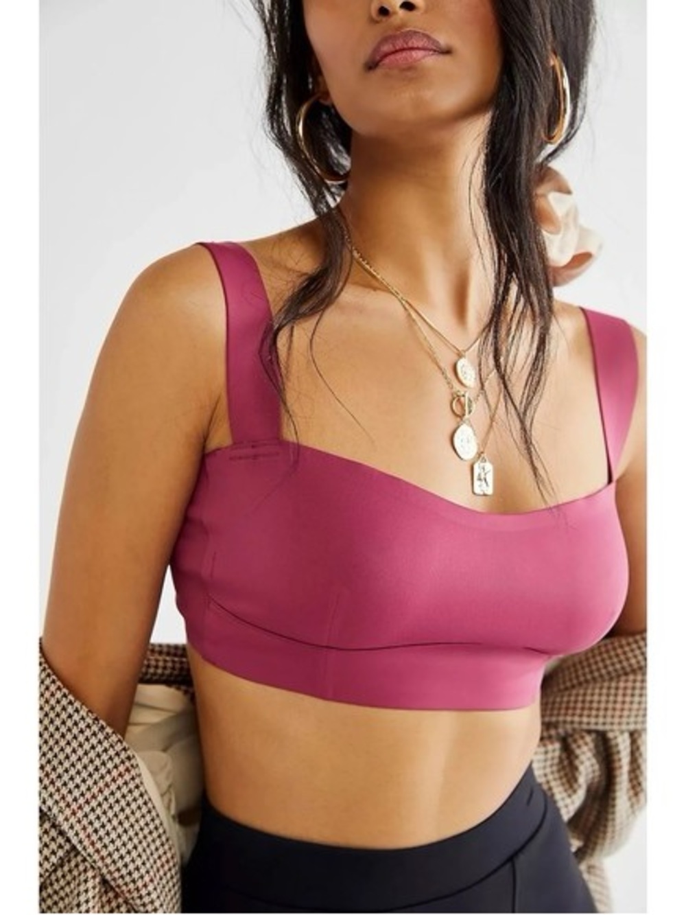 Free People Intimately Dried Rose Longline Bra Bralette Crop Top NWT S